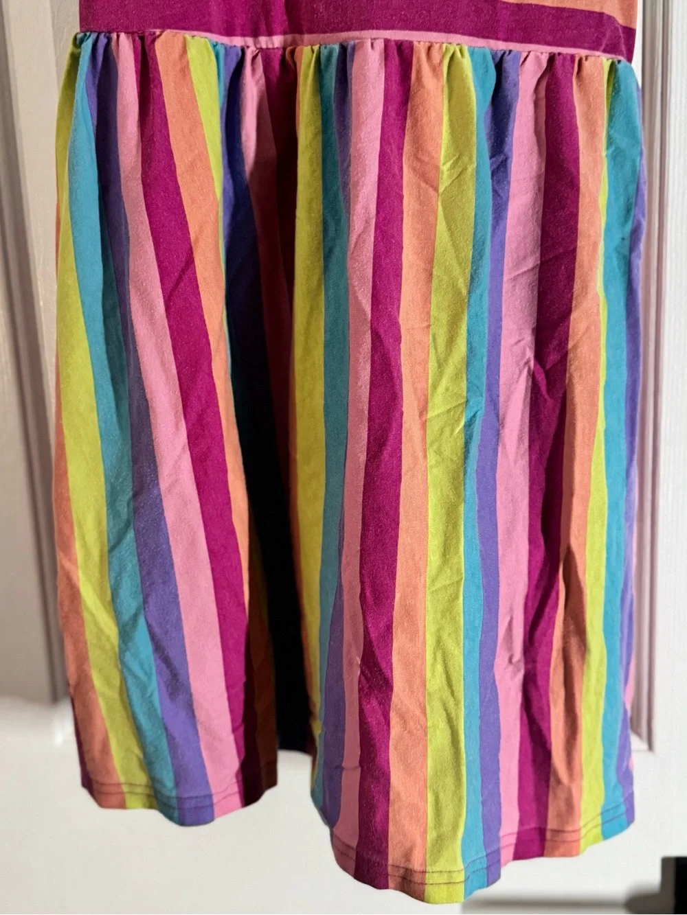 ✨5/$12 the Children’s Place rainbow Stripe Sleeveless Dress girls medium 7/8 - Picture 5 of 7